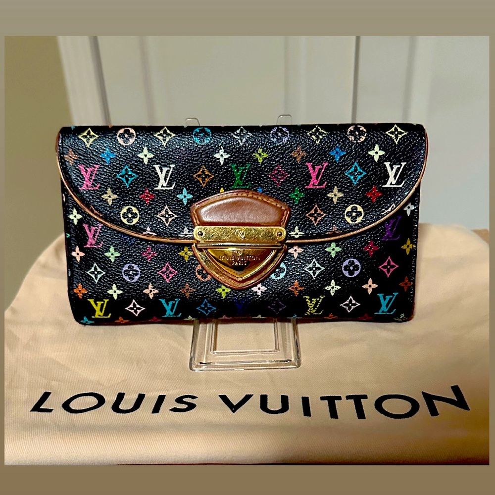 Louis Vuitton Black Murakami Multi Color Bucket Wallet